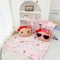 ราคา หมอนผ้าห่ม หัวตุ๊กตา Hello Kitty ผิวสีแทน : Hello Kitty Tan Skin Series Pillow Blanket (40561283769)