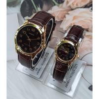 ราคา นาฬิกาคู่รัก Casio รุ่น MTP-V001GL และ LTP-V001GL นาฬิกาสายหนัง -ของแท้ รับประกัน 1ปีเต็ม (7356262632)