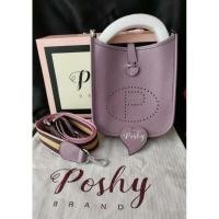 ราคา (พร้อมส่ง)กระเป๋าหนังวัวแท้ สีม่วง จากร้าน Poshy (3957883592)