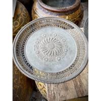 ราคา พานทองเหลืองโบราณ ลายดอกทานตะวัน พานโตกทองเหลืองโบราณ ขนาด12นิ้ว ลายฉลุ (52154042400)