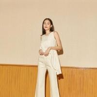 ราคา Hounddown.bkk เสื้อแขนกุดผ้าลินิน มีดีเทลปลายเฉียง Free size (4041844286)