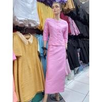 ราคา ชุดไทยเรือนต้น สีชมพู ผ้าไหมอิตาลีเกรดเอ Thaidress (24907078289)