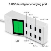 ราคา 8-Port USB Charger, output DC 9.2A . LCD Display for Multiple Mobile Phones , iPads,Tablets (1982063894)
