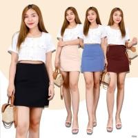 ราคา กระโปรงกางเกง S-XL กระโปรงทรงเอ ดีเทลผ่าข้าง เอวสูง ซิปข้าง ผ้าฮานาโกะ 5521# (19991229426)