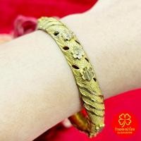 ราคา กำไลทองเหลืองโบราณลายดอกไม้ ตะขอคลิปล็อค เส้นผ่านศูนย์กลาง 5.5 ซม. งานทองเหลืองแท้ งานดิบไม่ได้ชุบ ทองเหลืองโบราณ (40357307302)