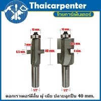 ราคา ดอกเราเตอร์ตีลิ้น ผู้-เมีย ปลายลูกปืน 40 mm. (ตัวผู้ 1 ดอก ,ตัวเมีย 1 ดอก) (26058411618)