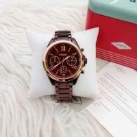 ราคา FOSSIL WOMEN'S MODERN COURIER CHRONOGRAPH WINE STAINLESS STEEL WATCH BQ3281 สีไวน์-ขอบปัดโรส (1318623826)