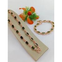 ราคา #สร้อยสร้อยคอนาคพลอยเขียวส่องพร้อมสร้อยข้อมือนาคพลอย (13874208929)
