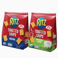 ราคา Ritz Toasted Chips ริทซ์ โทสต์ชิพส์ อบกรอบ ไม่ทอด บางกรอบพิเศษ 2 รสชาติ(Original / Sour Cream & Onion) 229กรัม (56255826670)