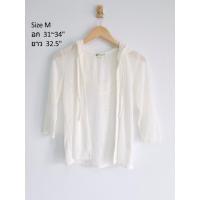 ราคา เสื้อคลุม ไหมพรมบาง มีฮู้ด แขนสามส่วน มือ2 (22317961096)