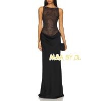 ราคา [M & A BY DL] ชุดราตรียาวสีดำ ปี 2026 สไตล์เซ็กซี่ แขนกุด เอวสูง แบบSlim-fit (54454128423)