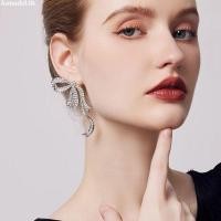ราคา [AD] Korean Niche Design Earrings Ribbon Bow Rhinestone Earrings Women Light Luxury Cool Style Earrings (41003714862)