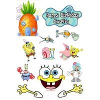 ราคา SPONGEBOB เค้ก Topper/ Spongebob Theme เค้กตกแต่งสามารถปรับแต่งด้วย NAME| ท็อปเปอร์สพันจ์บ็อบ (55802952729)