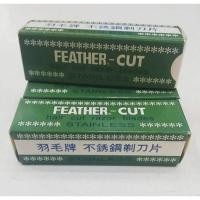ราคา ใบมีดขนนก ใบมีดกันคิ้ว มีดโกนกันคิ้ว ใบมีด ใบมีดตราขนนก FEATHER-CUT STAINLESS ของแท้% (24878058092)