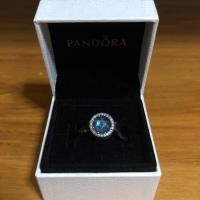 ราคา Pandora Abstract silver charm with sky blue crystal and clear cubic zirconia ของแท้ ทักมาต่อรองราคาได้นะคะ (7039342743)
