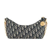 ราคา พรีเซลล์ยุโรป DIOR/Dior 24 ผ้า jacquard สีน้ำเงินเข้มรูปแบบใหม่/กระเป๋าสะพายโซ่ (24368845936)