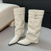 ราคา รองเท้าบูทหนังยาว มือ2 (27574183574)