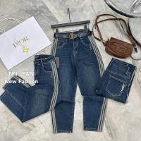 ราคา Ysl กางเกงยีนส์ลายทางเนื้อยืดถุงพร้อมเข็มขัด QCL1 (29672523457)