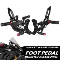 ราคา MOTO-TRON Motorcycle Rearset Rear Footpeg Foot Rests For DUCATI V4R 2018 2019 CNC Aluminum Alloy Mo (57755645970)