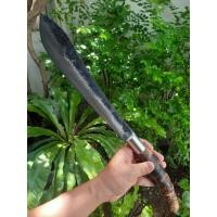 ราคา มีดเหน็บบัว มีดเหน็บปลายบัว มีดเหน็บ อีเหน็บ (E-Nep) มีดเดินป่า มีดแคมป์ มีดใช้งาน 11.7” SUP9 ผิวไฟ ด้ามเหง้าไผ่ คอเลส (20648749414)