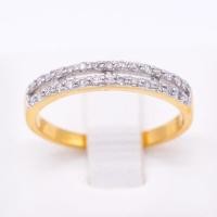 ราคา แหวนเพชรสองแถวคู่ แหวนเพชร แหวนทองเพชรแท้ ทองแท้ 37.5% (9K) ME507 (22743269456)