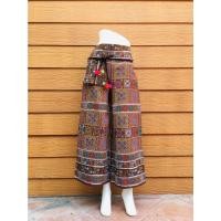 ราคา กางเกงขายาวคุณนายผ้าฝ้ายลายไทย (8743688970)