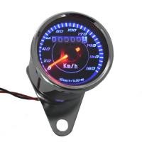 ราคา New Universal Motorcycle Speedometer Meter Double Color LED Light Odometer speed meter gauge Miles (44328521733)