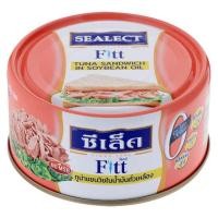 ราคา ซีเล็คฟิตต์ทูน่าแซนวิชในน้ำมันถั่วเหลือง 165กรัม Sealect Fitt Tuna Sandwich in Soybean Oil 165g. SKU 8852021708647 (56905407876)