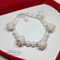 ราคา (ส่งฟรี) สร้อยข้อมือเงินแท้ 99.99% ลายดอกพิกุล งานทำมือ ส่งฟรีค่ะ (26925620597)