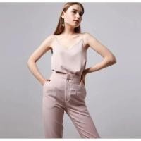 ราคา Preloved - เสื้อกล้าม ezra LBS lookboutiquestore (สีชมพูฝุ่น &amp; สีขาว) ไซส์ S เท่านั้น (24451259499)