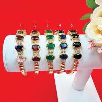 ราคา สร้อยข้อมือทองทรงรีฝังเพชร พลอย นพเก้า โกเมน มรกต แซฟไฟร์ นิล ตะขอคลิปล็อค เสริมบารมี ใส่ออกงานได้ ใส่อาบน้ำได้ รูปถ่ายจ (11375522611)