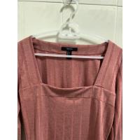 ราคา forever 21 เสื้อครอปคอเหลี่ยมแขนยาวสีชมพู (6066486248)