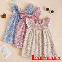 ราคา Bab-toddler Girls Floral Print Fly Sleeve Casual Dress (24340351436)
