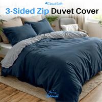ราคา CloudSoft Microfiber 3-Sided Zipper Duvet Cover - Soft, Durable, Easy Care (29663965696)