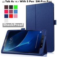 ราคา Slim Magnetic PU Leather Flip Stand Case For Samsung Galaxy Tab A 6 A6 10.1" P580 P585 with S-Pen Version Protective Tablet Case (24124098863)