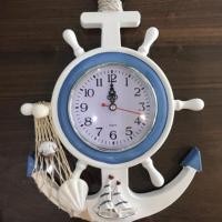 ราคา นาฬิกาไม้รูปสมอเรือ ลายเรือใบกับหอย (7828456393)