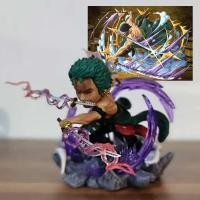 ราคา โมเดลตัวการ์ตูนวันพีช ฟิกเกอร์ Roronoa Zoro โรโรโนอา โซโล Zoro Santoryu Ogi (Ichidai Sanzen Daisen Sekai Ver.) One Piece GK Figure Haki บรรจุอยู่ในกล่องพีวีซี (3666326011)