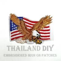 ราคา ตัวรีดติดเสื้อ ลาย นก นกอินทรีย์ ธงชาติ USA Flag Eagle Patch WOP งานปัก DIY ตัวรีด อาร์มติดเสื้อ กระเป๋า เท่ๆ นกอินทรี (3371113353)
