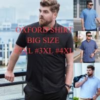 ราคา เสื้อคนอ้วน ไซส์ใหญ่ Big size เสื้อเชิ้ตคอปกแขนสั้นคนอ้วน ไซต์คนอ้วน 2XL-4XL ผ้า OXFORD คุ้มค่า คุ้มราคา (14331948814)