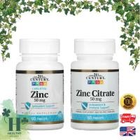 ราคา พร้อมส่ง 21st Century Zinc Citrate & Chelated 50 mg 60 Tablets (28263975854)