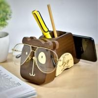 ราคา Stationery Desk Box กล่องไม้รูปสัตว์เอนกประสงค์ ที่ใส่ปากกา ใส่ดินสอ แท่นวางมือถือ ที่ตั้งโทรศัพท์ไม้ธรรมชาติ (รูปสุนัข) (5862448798)