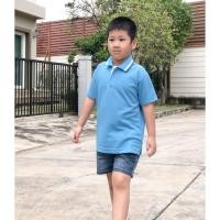 ราคา เสื้อโปโลเด็ก สีฟ้าปกคลีปขาวฟ้าเข้ม (6225453016)
