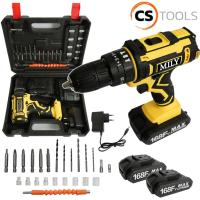 ราคา MILY สว่านไร้สาย 168V สว่านกระแทก 3 ระบบ แบตเตอรี่ 2 ก้อน รองรับงานหนัก เจาะเหล็ก เจาะคอนกรีต ขันน็อตสกรู พร้อมอุปกรณ์ (29215981361)