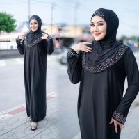 ราคา IM36ชุดเดรสมุสลิมพร้อมผ้าคลุมฮิญาบ ชุดผู้หญิงอิสลาม ดีเทลปักเพชรรีดสุดอลัง สไตล์ตุรกีทรงสวยหรู (23862482698)