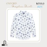 ราคา [New_ของแท้%_พร้อมส่ง]_Polo Ralph Lauren-BOY-เชิ้ตลายทางฟ้า Oxford ปักม้าเล็กกรมท่า สกรีนรวมโลโก้ Polo ทั้งตัว Boy Size (26424740734)