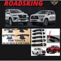 ราคา TOYOTA FORTUNER HILUX REVO ROCCO 2015 - 2019 อุปกรณ์เสริมรถยนต์มือจับประตูด้านในฝาครอบสีดํา 2 ชิ้น (53054658475)