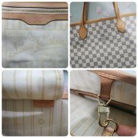 ราคา Louis shopping Neverfull หลุยส์​ ชอปปิ้ง​ สีขาวลายตาราง งานหนังแท้ งานลุ้นตู้ญี่ปุ่น​มือสอง สีขาว (8325768946)
