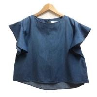 ราคา Emsexcite เสื้อคอกลม แขนแต่งระบาย ผ้าเดนิม ป้าย F มือสอง (27276658951)