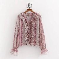 ราคา ::: pink python chiffon top ::: เสื้อชีฟองเนื้อหนา ลายงูโทนชมพู (8426023709)