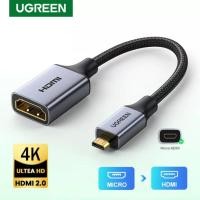 ราคา UGREEN รุ่น 10553 อะแดปเตอร์แปลง Micro HDMI (Male) to HDMI (Female) รองรับ 4K 3D 1080P (23575099015)